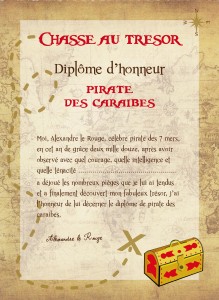 Diplôme - chasse au trésor