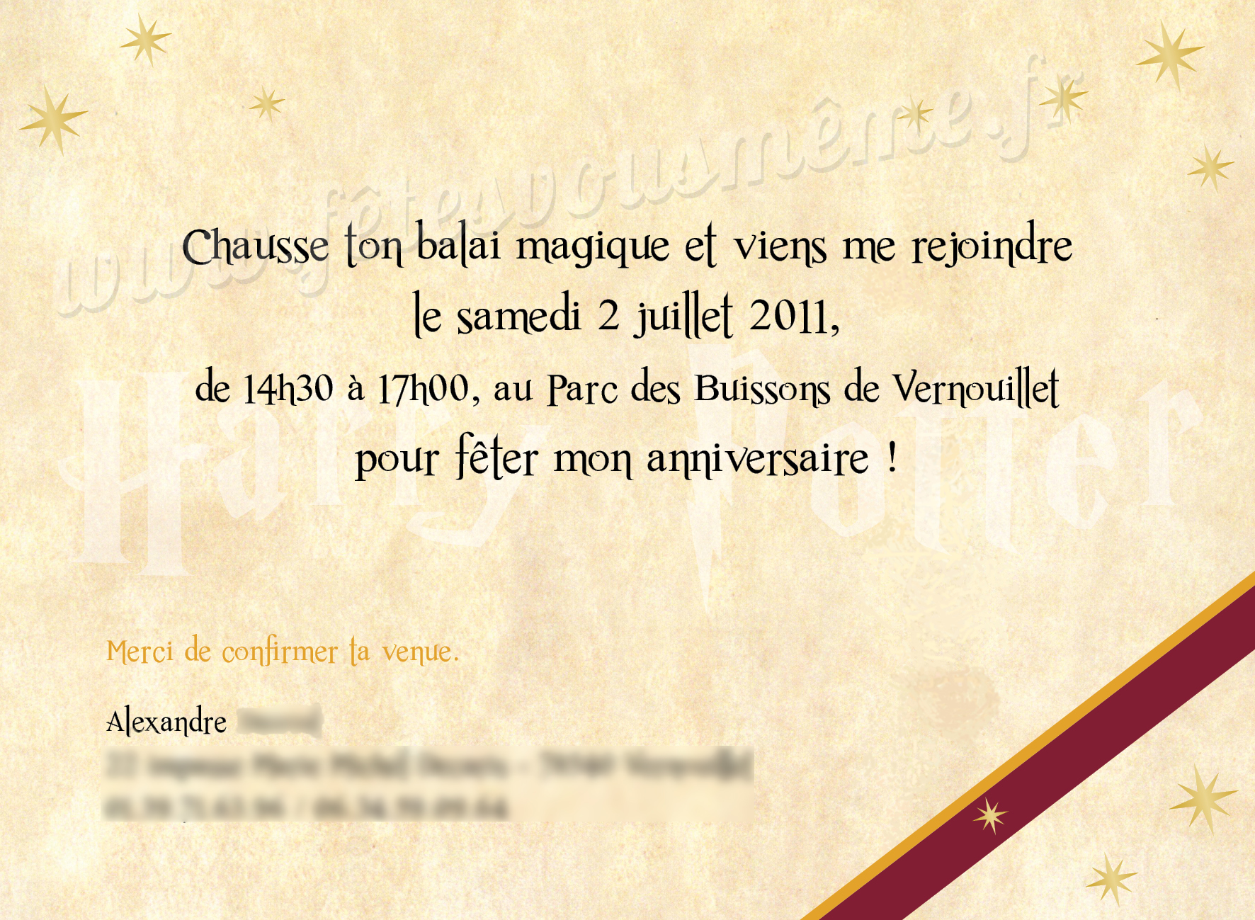 Anniversaire enfant - Harry Potter