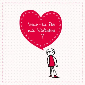Carte Be my Valentine Elle - Fêtes vous même