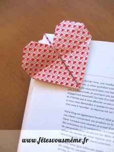 Marque page coeur St Valentin - Fêtes vous même
