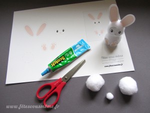 Lapin de Pâques en coton matériel - Fêtes vous même