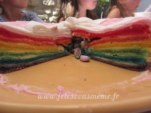 Surprise Gâteau arc en ciel - Fêtes vous même