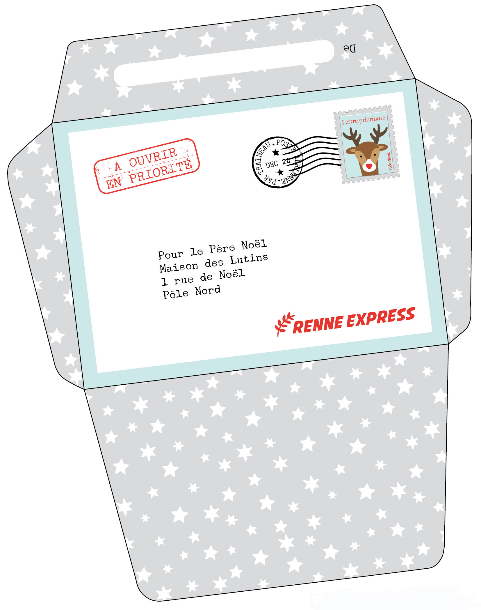 Lettre au Père Noël et son enveloppe • Fêtes vous même