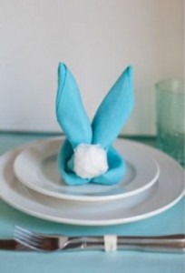 Pliage de serviette "Lapin"2