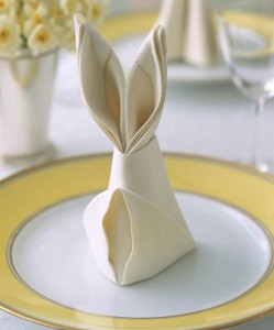 Pliage de serviette "Lapin"