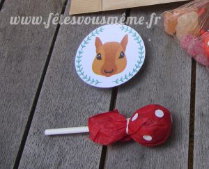 Cadeaux Invités Thème Forêt - sucettes champignon - Fêtes vous même