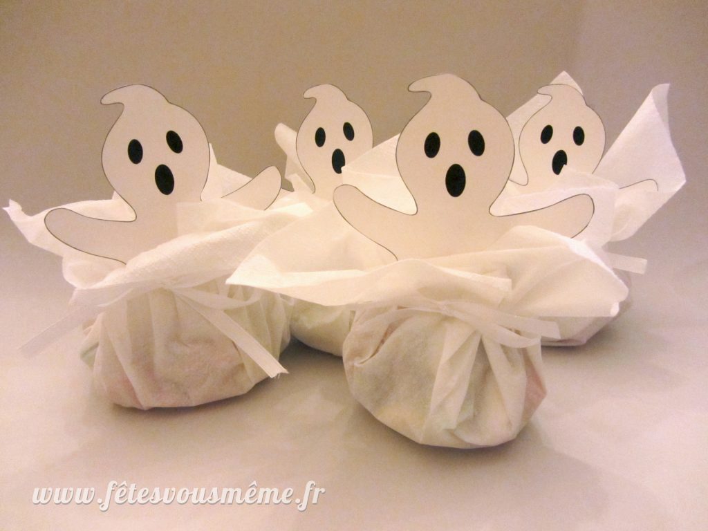 Fantôme-bourse-bonbons-halloween Bourses à bonbons Fantômes - groupe - Fêtes vous même