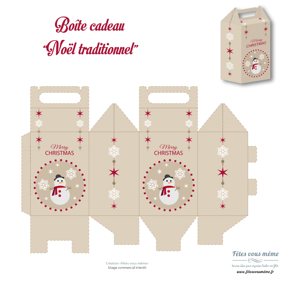 Boite cadeau Noël modele