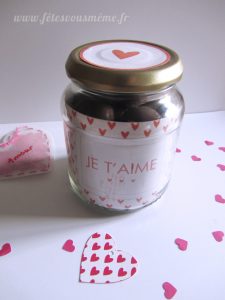 Bocal à chocolats Saint Valentin - Fêtes vous même
