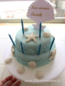 Gâteau anniversaire marin bougies - Fêtes vous même
