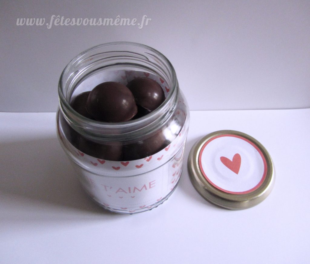 Bocal à chocolats Saint Valentin 2 - Fêtes vous même