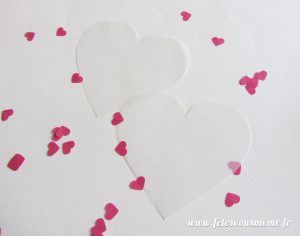 Pochette coeur à confettis - calques - Fêtes vous même
