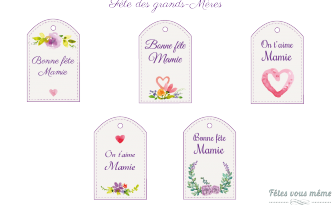 Etiquettes cadeaux Bonne fête mamie - Fêtes vous même