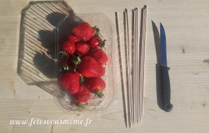 Bouquet gourmand de fraises - Matériel - Fêtes vous même