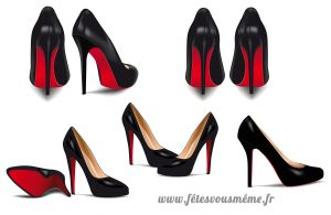 Kit déco Louboutin - la semelle rouge sous tous les angles - Fêtes vous même