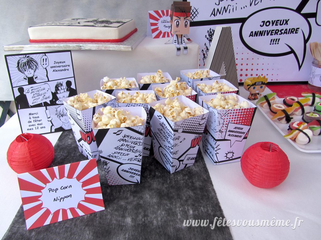Kit déco Manga - pop corns - Fêtes vous même