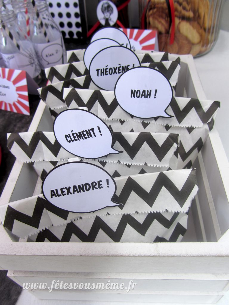 Cadeaux Invités Manga - bulles étiquettes - Fêtes vous même
