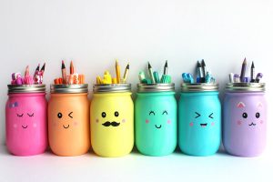 DIY de rentrée - Rangements Jars colorés - Fêtes vous même