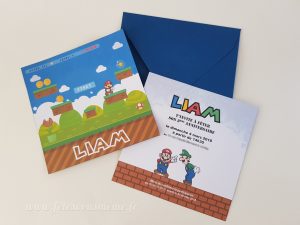Invitations Mario Bross - Fêtes vous même