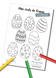 Oeufs de paques à colorier