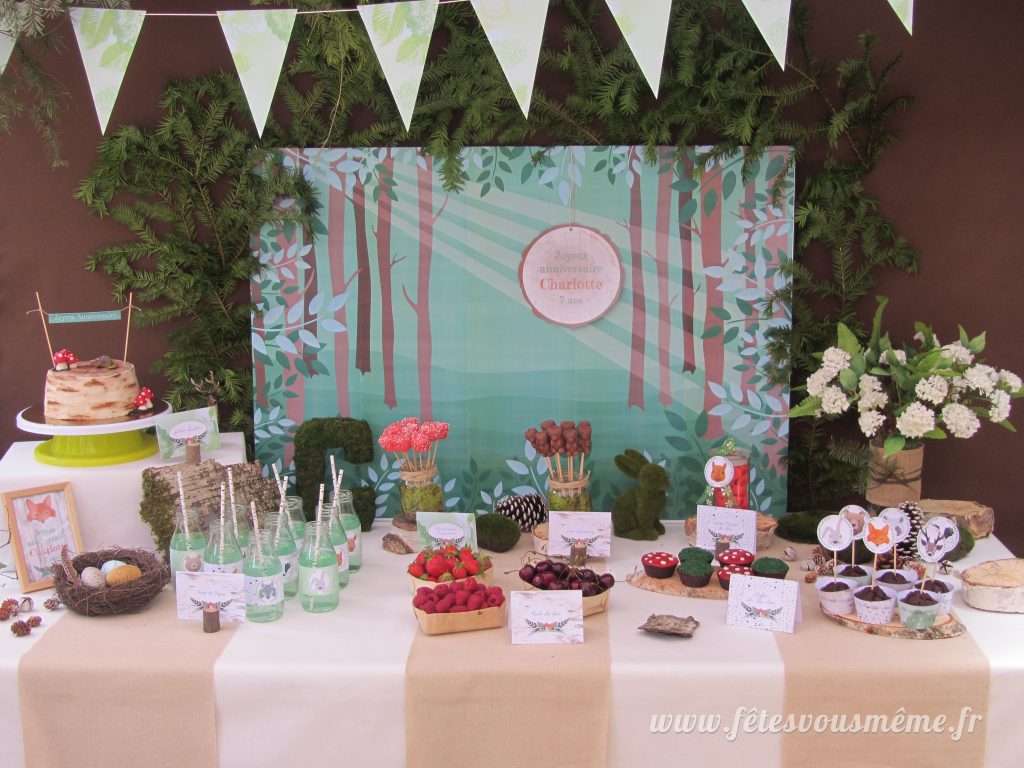 Kit anniversaire Forêt - table gourmande - Fêtes vous même