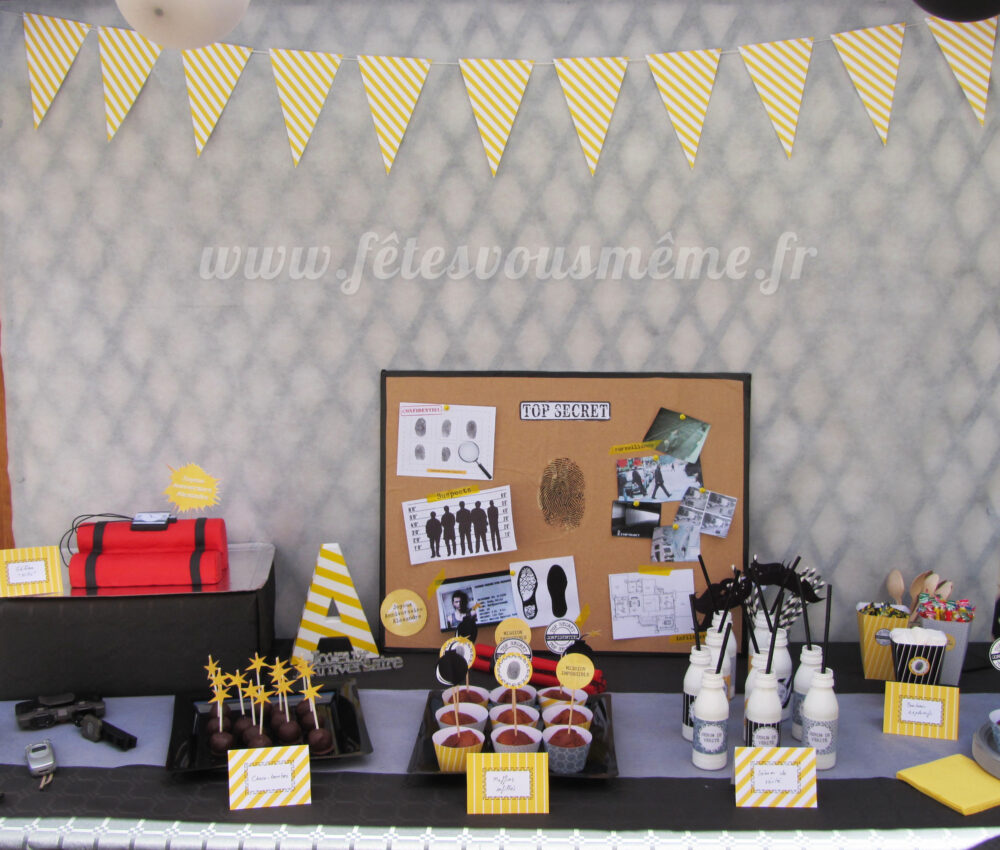 Kit anniversaire Agent Secret - Set up - Fêtes vous même
