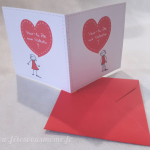 Carte Saint Valentin « Be my Valentin(e) »