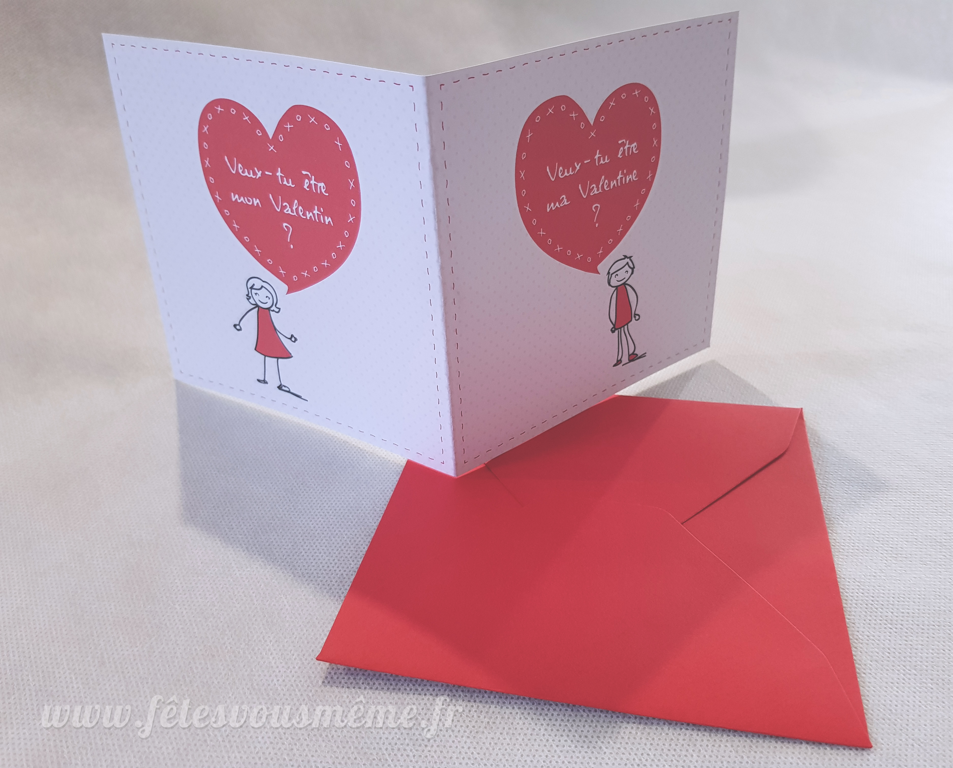 Carte Saint Valentin « Be my Valentin(e) »