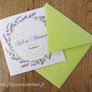 Faire-part mariage lavande