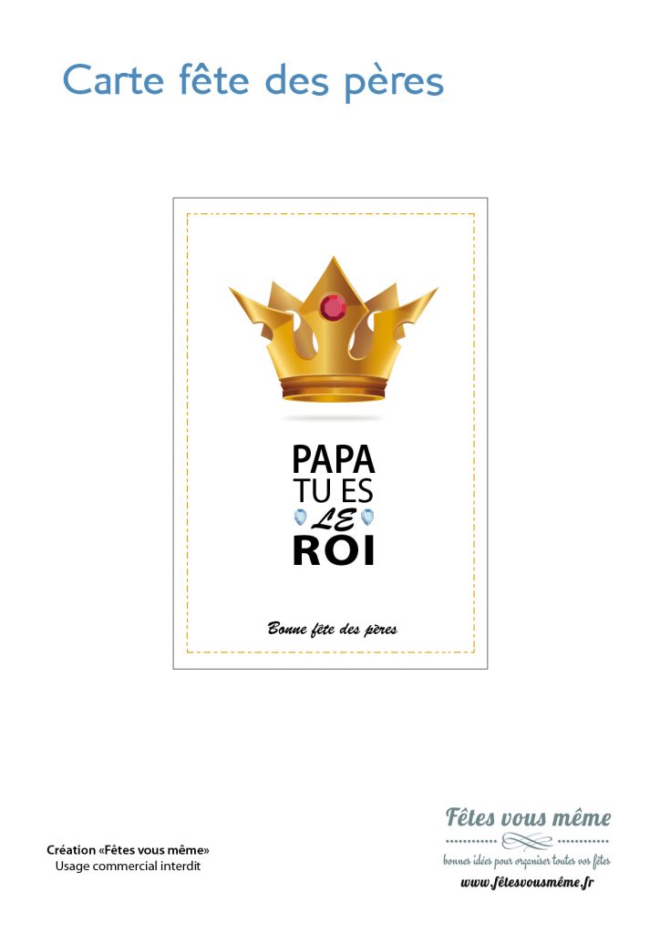 Carte Fête des pères - Fêtes vous même