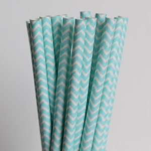 Pailles chevrons bleu