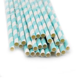 Pailles à rayures bleu et blanc