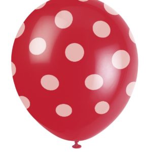 Ballons rouges à pois blancs - Fêtes vous même