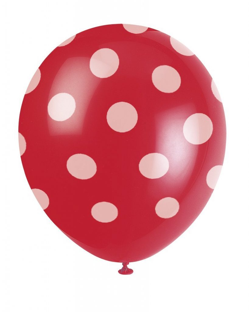 Ballons rouges à pois blancs - Fêtes vous même