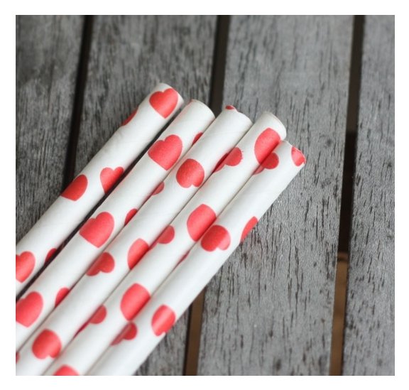 Pailles Blanches coeurs rouges - Fêtes vous même
