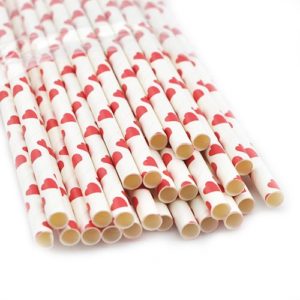 Pailles blanches coeurs rouges - Saint Valentin - Mariage - Fêtes vous même