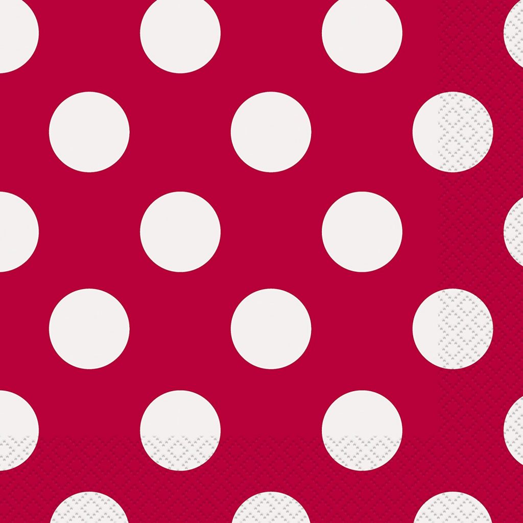 Serviettes rouges à pois blancs - Fêtes vous même