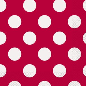 Serviettes rouges à pois blancs - Fêtes vous même