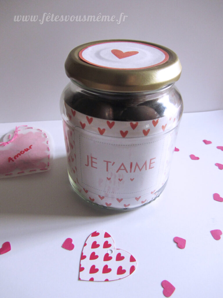 Bocal à chocolats Saint Valentin - Fêtes vous même