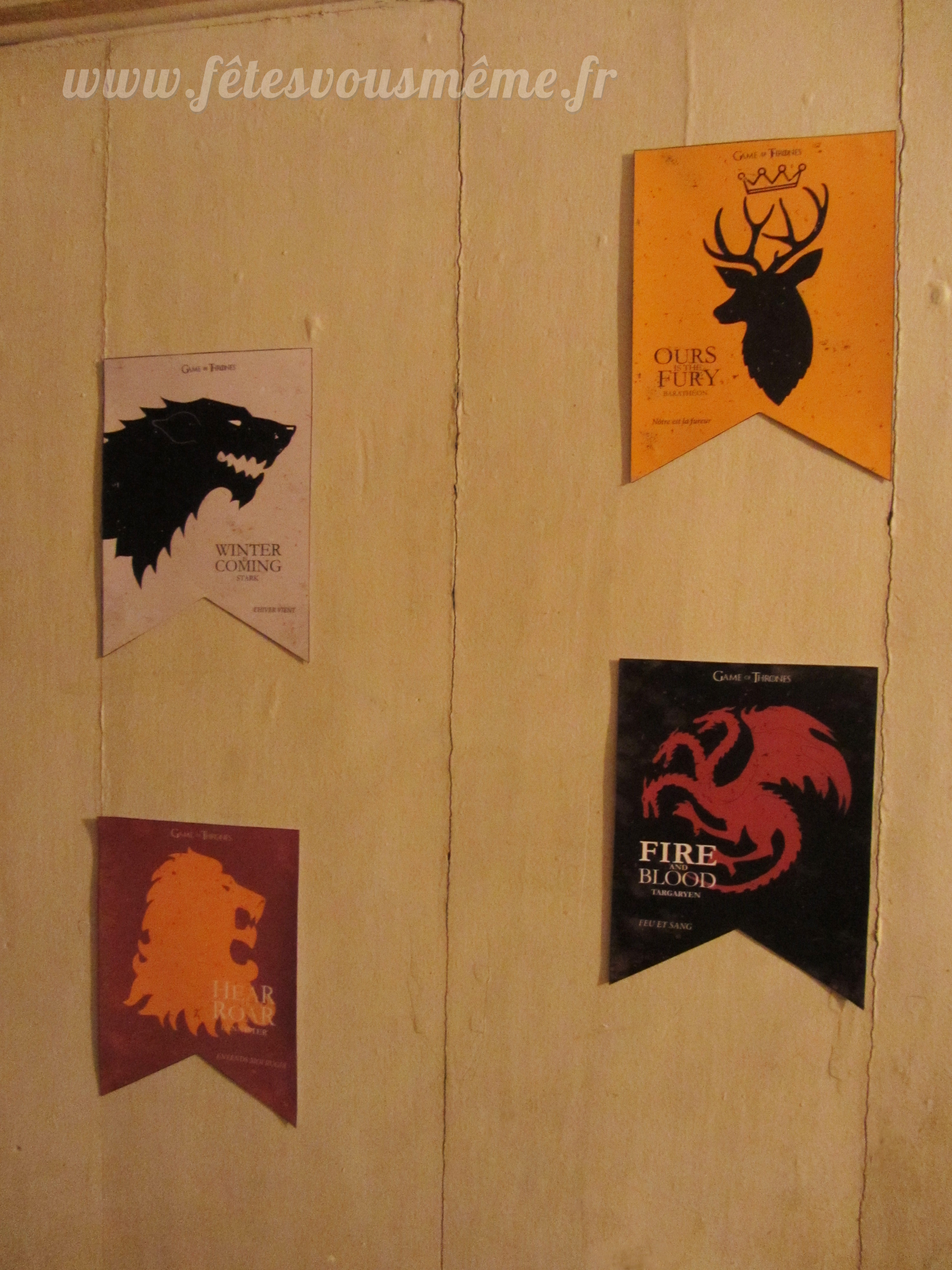Kit déco Game of Thrones - Bannières - Fêtes vous même