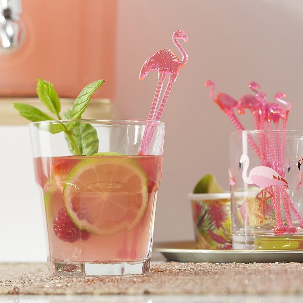 Agitateurs Flamant rose pour boisson - Fêtes vous même