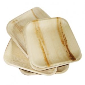 Assiettes bois carrées
