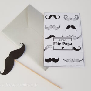 Carte fête des pères - "Carte Moustache"