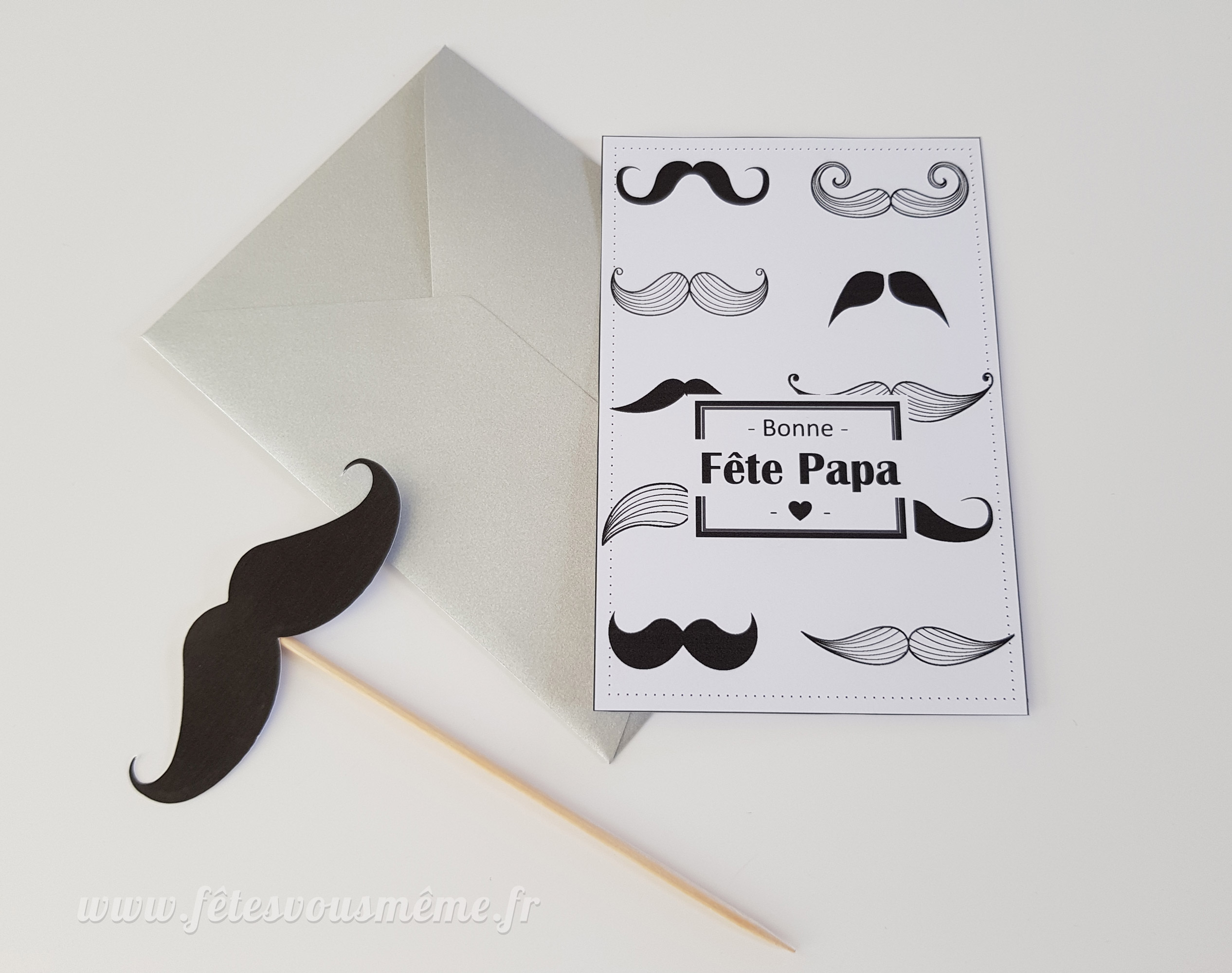 Carte fête des pères - "Carte Moustache"