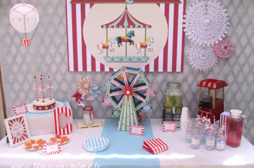 table gourmande décoration fête foraine