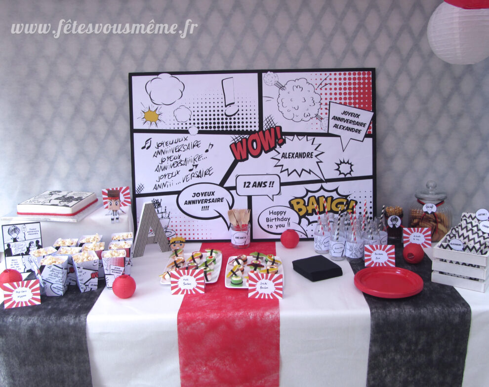 sweet table fête thème manga pop culture japonaise