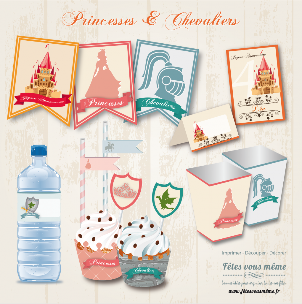Kit déco Princesse & Chevalier - Fêtes vous même