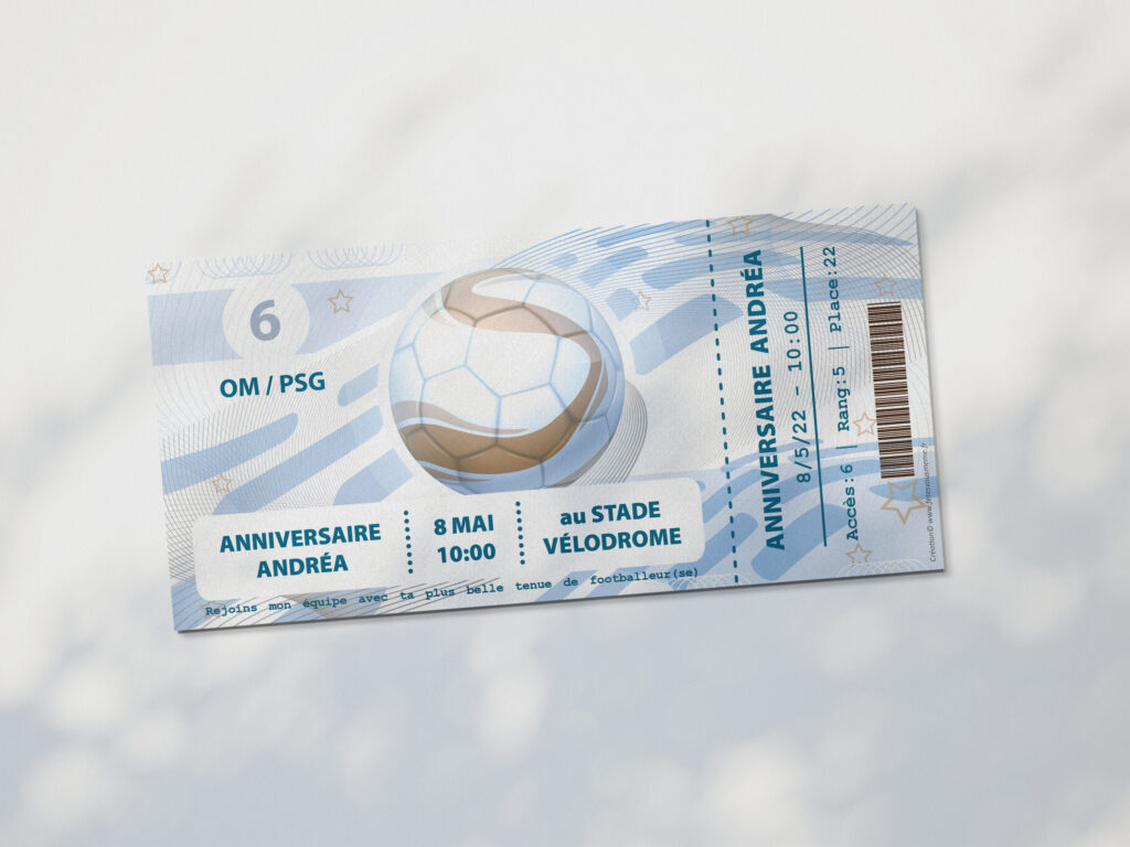 invitation ticket match foot
