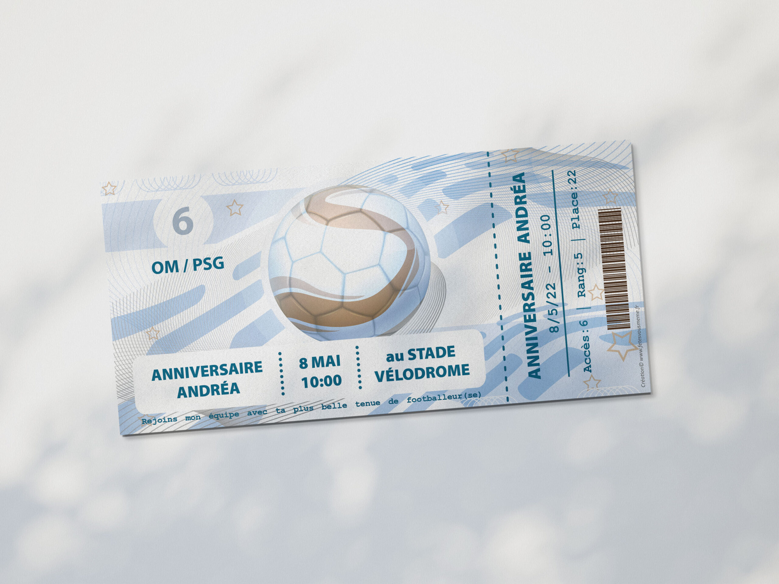 invitation ticket match foot