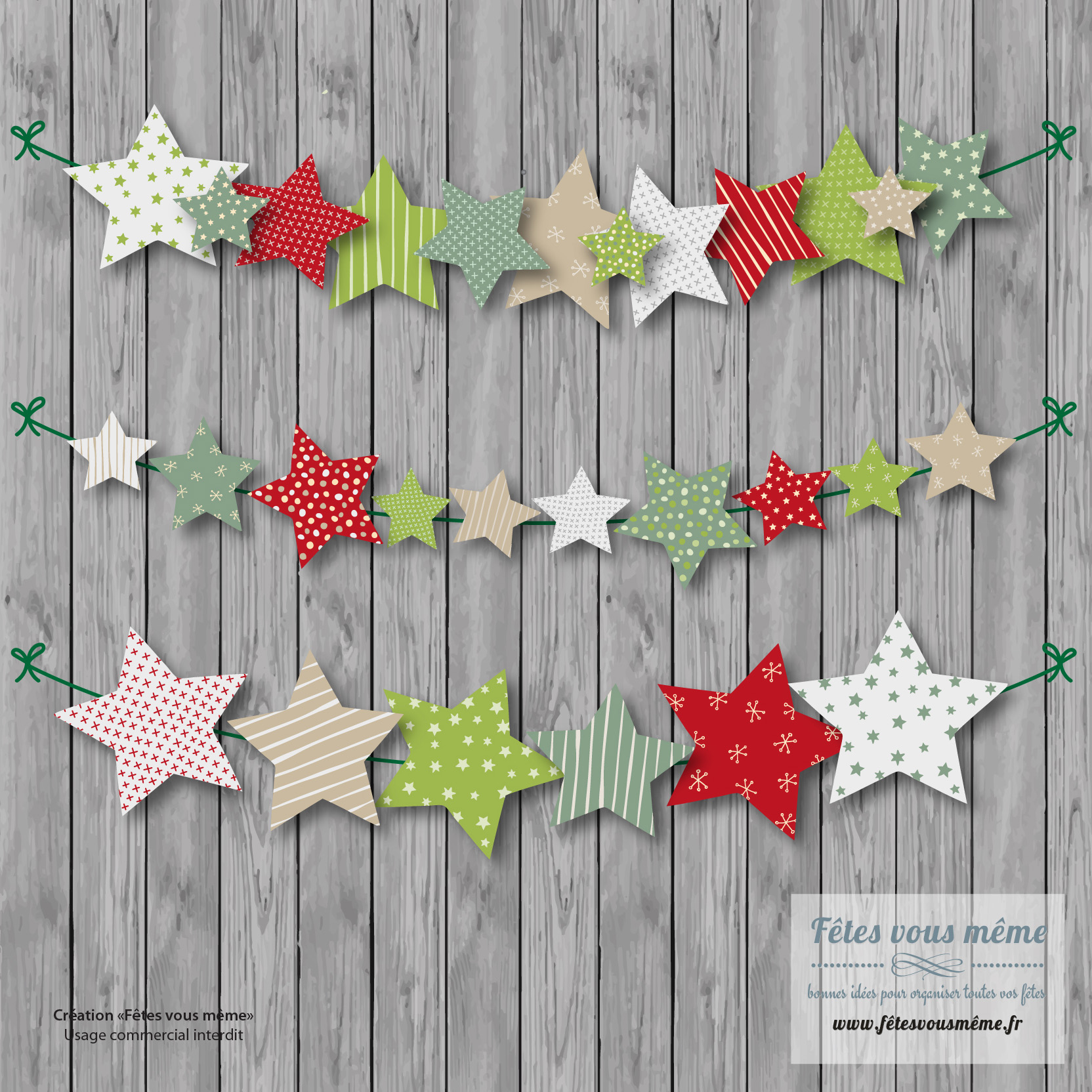 Couronne & guirlande de Noël en papier – Image 4